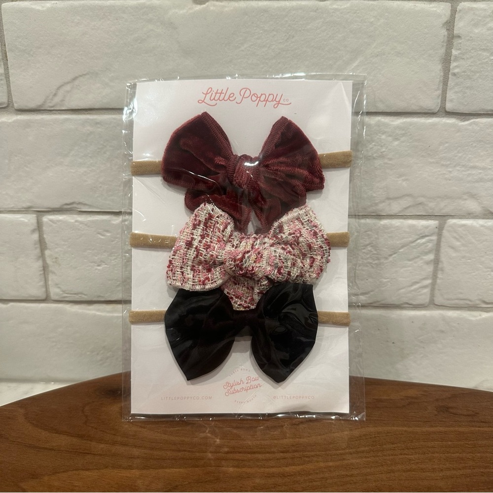 BRAND NEW! Little Poppy Co. - Headband Bow Set of 3